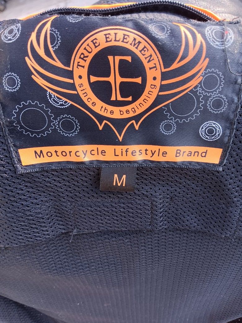 Motorcycle Jacket With Armor Leather Size Medium