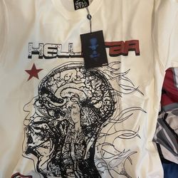 Cream and Red Hellstar shirt 