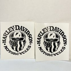 Vinyl Decal Harley Davidson 4” Black Matte car window,  motorcycle NEW Set/2