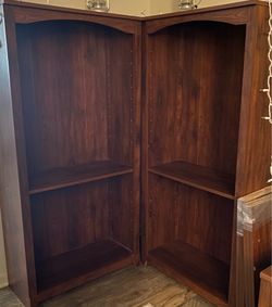 Twin Dark Cherry Bookshelves