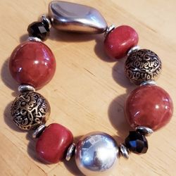 Beaded Bracelet With Faux Stone 