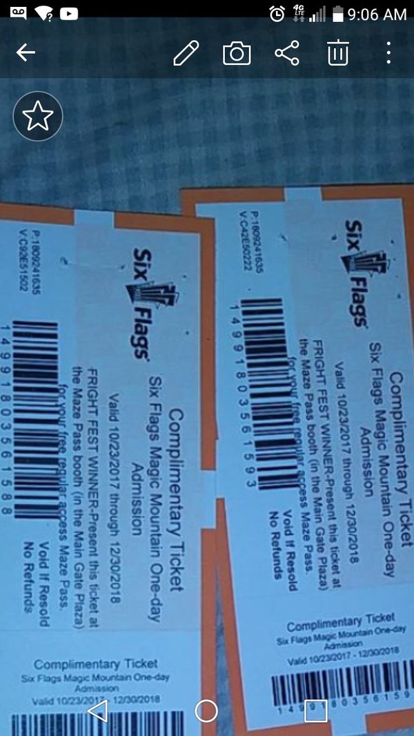 Two Tickets To Six Flags Fright Fest With Wristband For Sale In Fontana Ca Offerup Two Tickets To Six Flags Fright Fest With Wristband For Sale In Fontana Ca Offerup