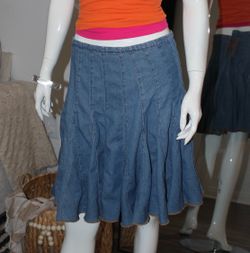 Denim midi skirt