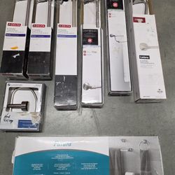 $98 for All,  Lot of (8) DELTA bathroom Towel Bar, Rack, Holders.