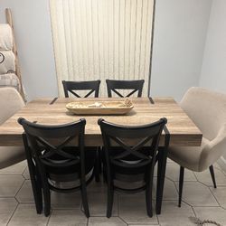 Metal Base Dining Table