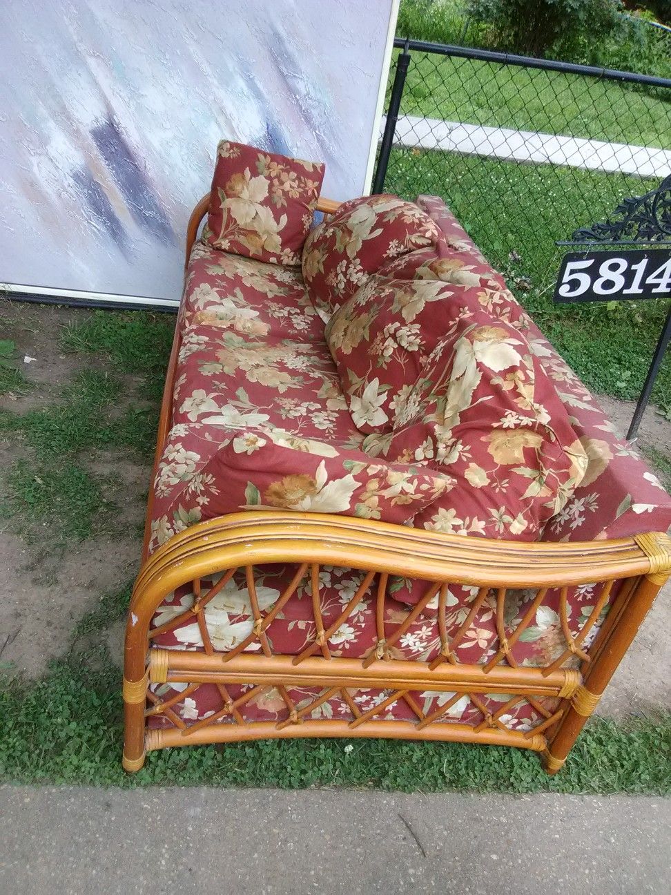 2 Custom made Rattan sleep sofa for restoration with queen size mattress space no mattresses are included