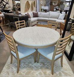 Beautiful solid Sandstone! Natural Oak 54" Round Dining Table Set