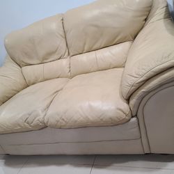 Leather Cream Color  Sofa