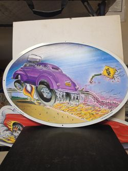Metal car signs