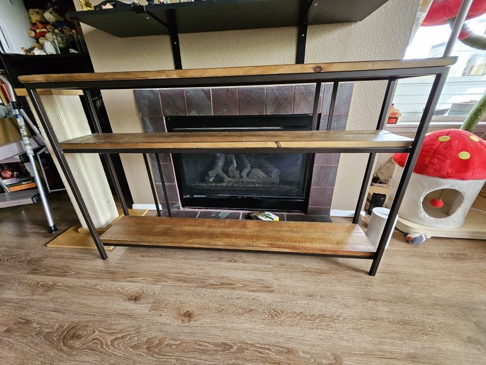 Wood and metal console table