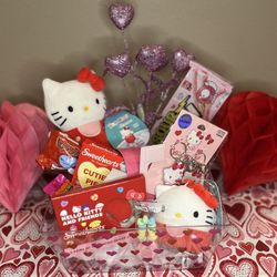Hello Kitty Sanrio Gift Basket Valentines Holiday