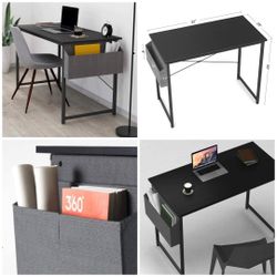 New 32” Computer Desk with Storage Home Office Writing Study Table Laptop Desk with Side Storage
