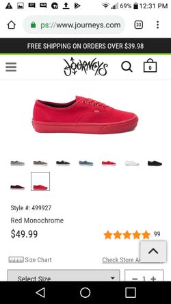 Red vans women's 9.5 men 8