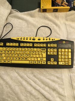 Keys-U-See Large Print US English USB Wired Keyboard Yellow and Black TESTED