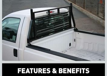 Classic Heavy-Duty Black Steel Truck Headache Rack Cab Protector, Select Ford F-250, F-350, F-450 Super Duty