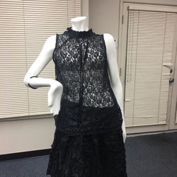 Worthington Black Lace Blouse - Small