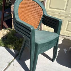 For Patio Chairs, Green Normal Condition Nothing Wrong With Them. You Get All Four.