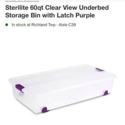 2 New Plastic Rolling Storage Bins 