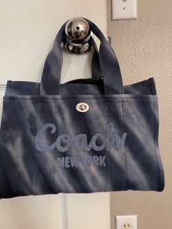 Coach Small Tote / Crossbody Bag – Dark Gray w/ Embroidered Logo