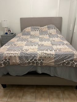 Queen Upholstered Bed Frame with Headboard