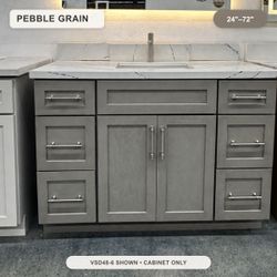 Pebble Grain Shaker Vanity Cabinets 24"-72"