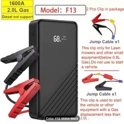 Portable Car Jump Starter Power Pack 1600A/3000A/3500A USB Charging Ports & Flashlight