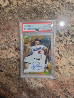 2020 Topps Finest Dustin May Auto Gold Refractor RC PSA 10