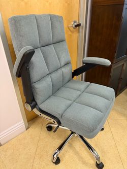 Gray Fabric High-Back Office Chair