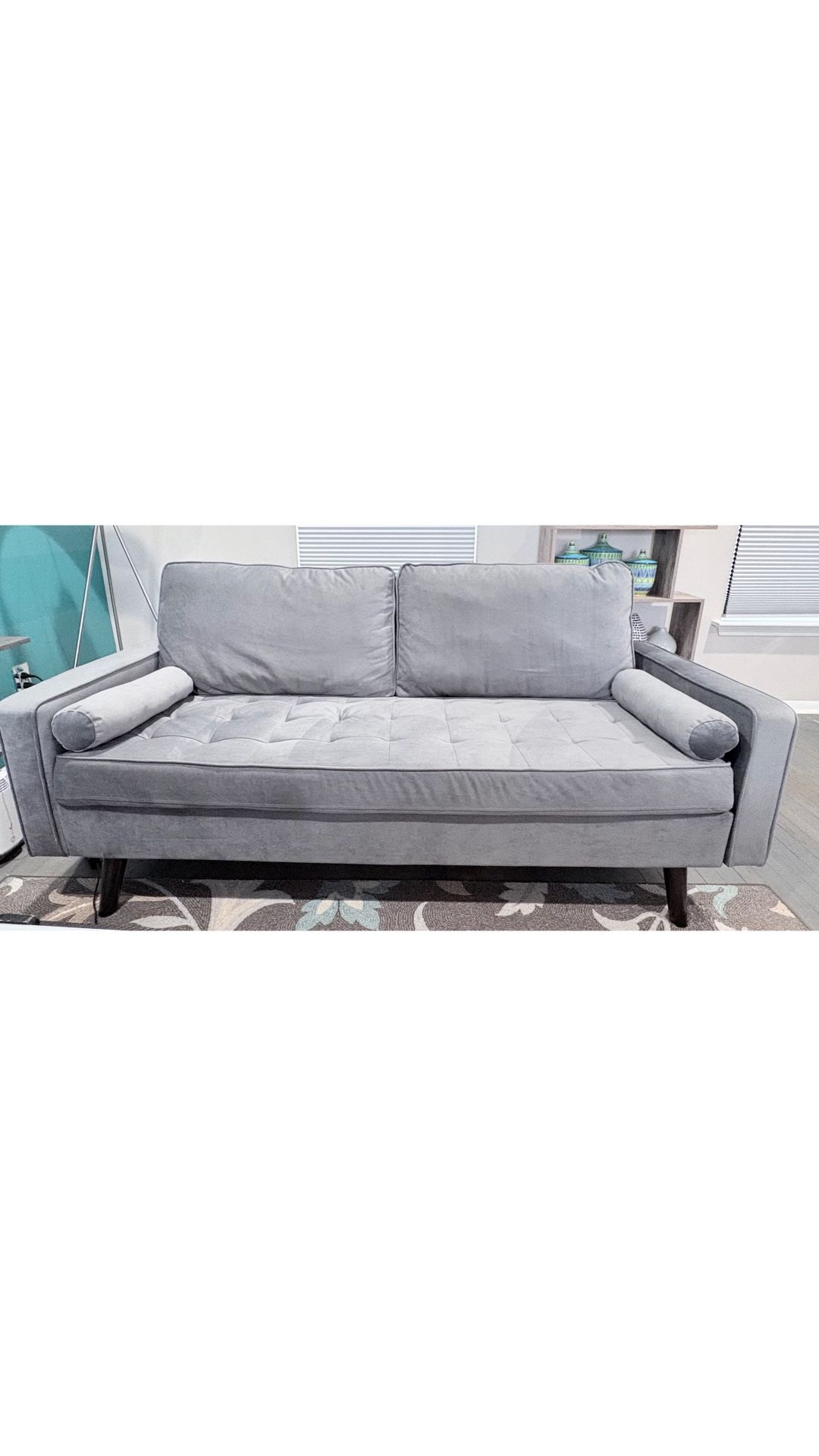 Brumback 69.7” Grey Velvet Sofa by Mercury Row
