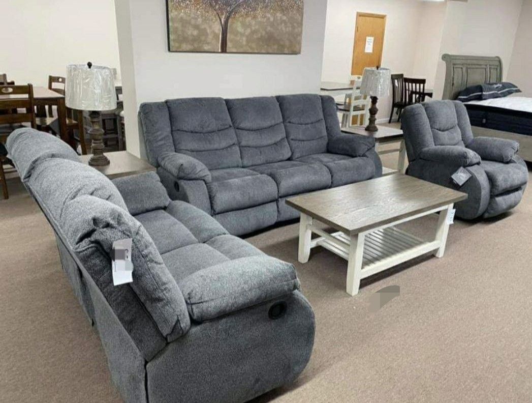 🍄 Tulen Reclining Loveseat With Console | Sectional-Gray | Sofa | Loveseat | Couch | Sofa | Sleeper| Living Room Furniture| Garden Furniture | Patio 