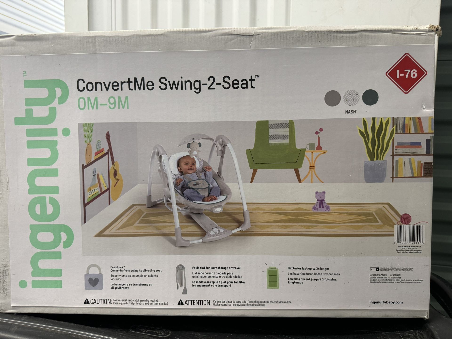 Brand new in box Ingenuity ConvertMe Swing-2-Seat Portable Swing baby portable