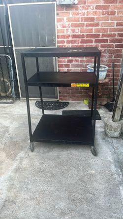 $65 Metal 3 Shelves Cart W Wheels