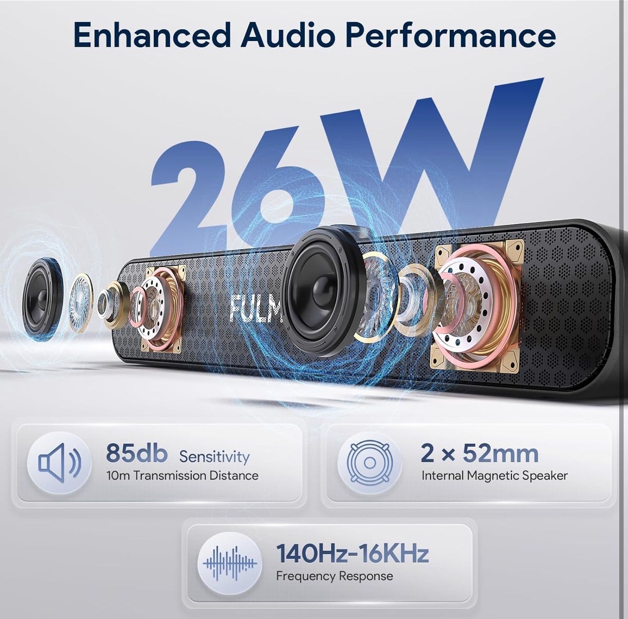 BRAND NEW IN BOX! Bluetooth Speaker with 26W HD Sound, Portable Speaker Up to 30H Playtime