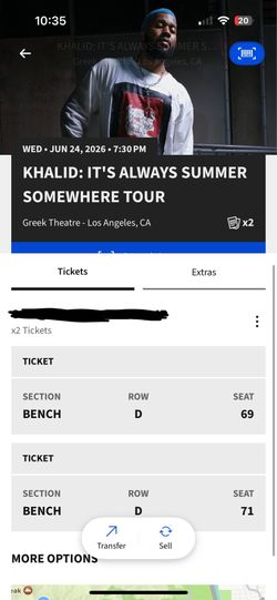 Khalid tickets - Greek theatre, June 24