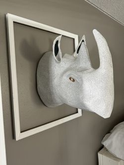 ANTHROPOLOGIE PAPER MACHE RHINO BUST