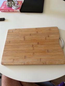 Bamboo Cutting Board with Metal Handle