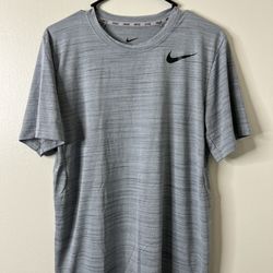 Nike Dri-fit Mens Short Sleeve Marled Gray Shirt Medium