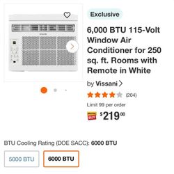 Vissani Window Air Conditioner BRAND NEW