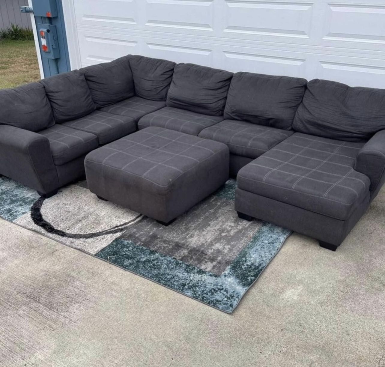 Gray Sectional Sofa Free Delivery U Shape Couch