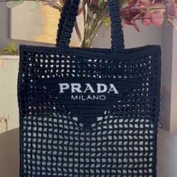 Prada Milano Crochet Tote Bag