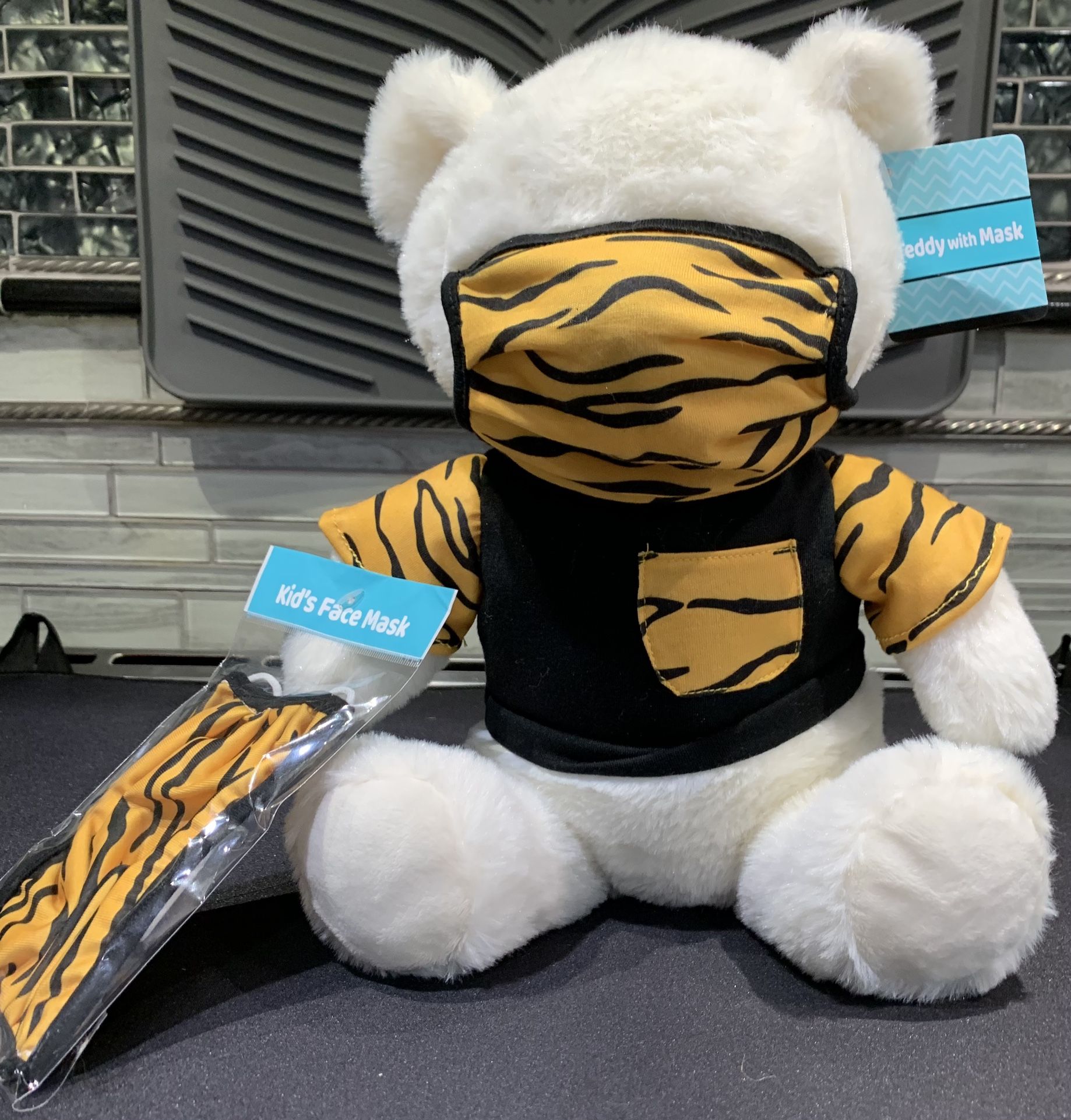 NEW - Masked Teddy Bear & matching Kid Mask - GIFT,, Get Well, Hospital, Sick, Birthday, Baby, Cancer, Surgery, etc (2 available)