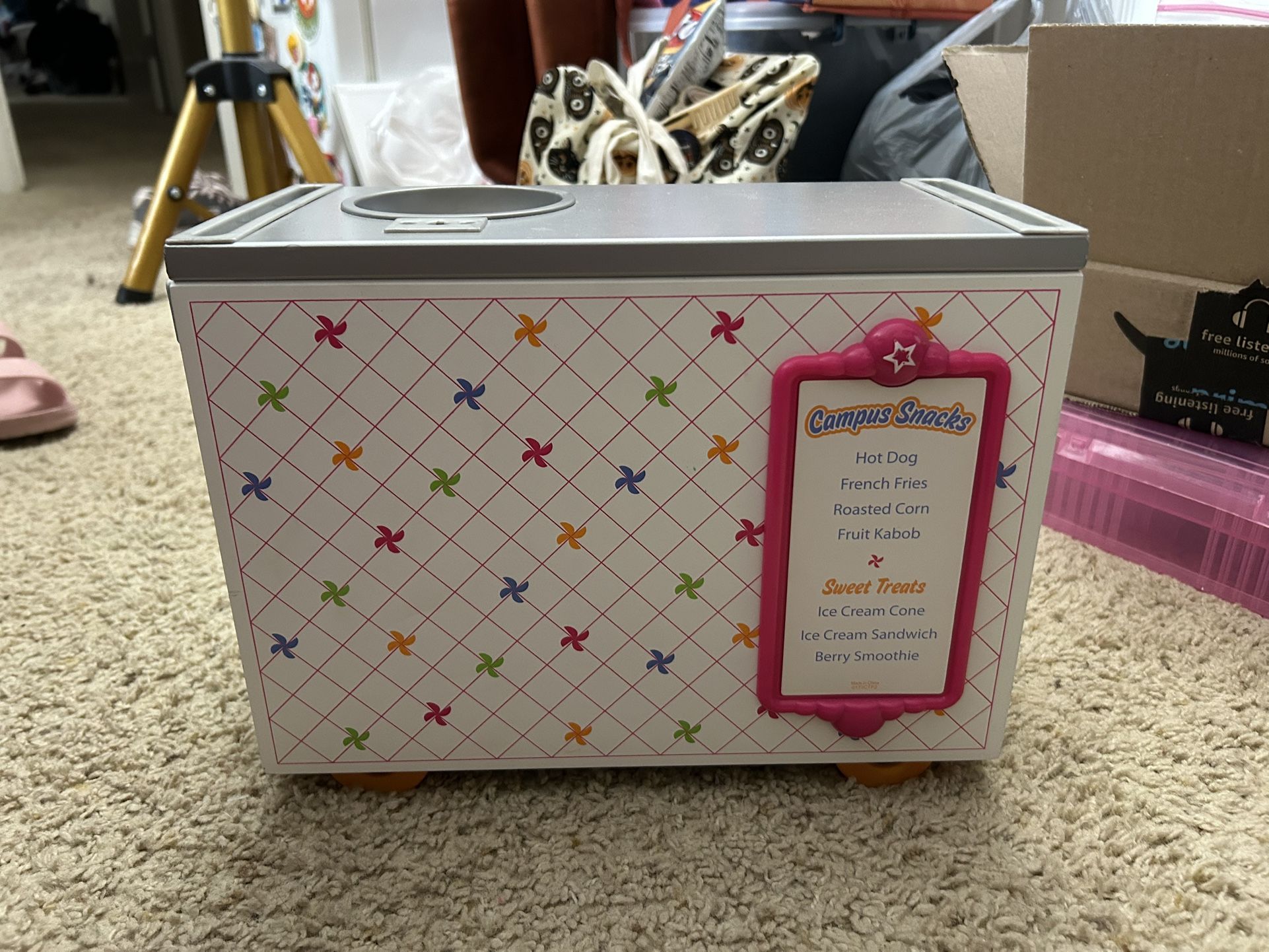 American Girl doll campus snack cart