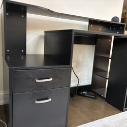 Black Desk For Home Office - Excellent Condition 