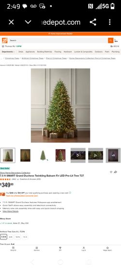 7.5 ft Ashford Twinkling Balsam Fir LED Pre-Lit Tree