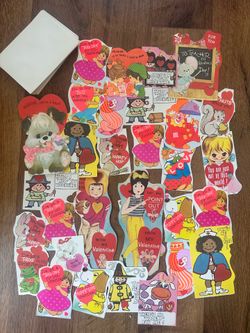 Vintage Valentine Card Lot – 31 Unused School Valentines + 19 Envelopes – Retro Collection
