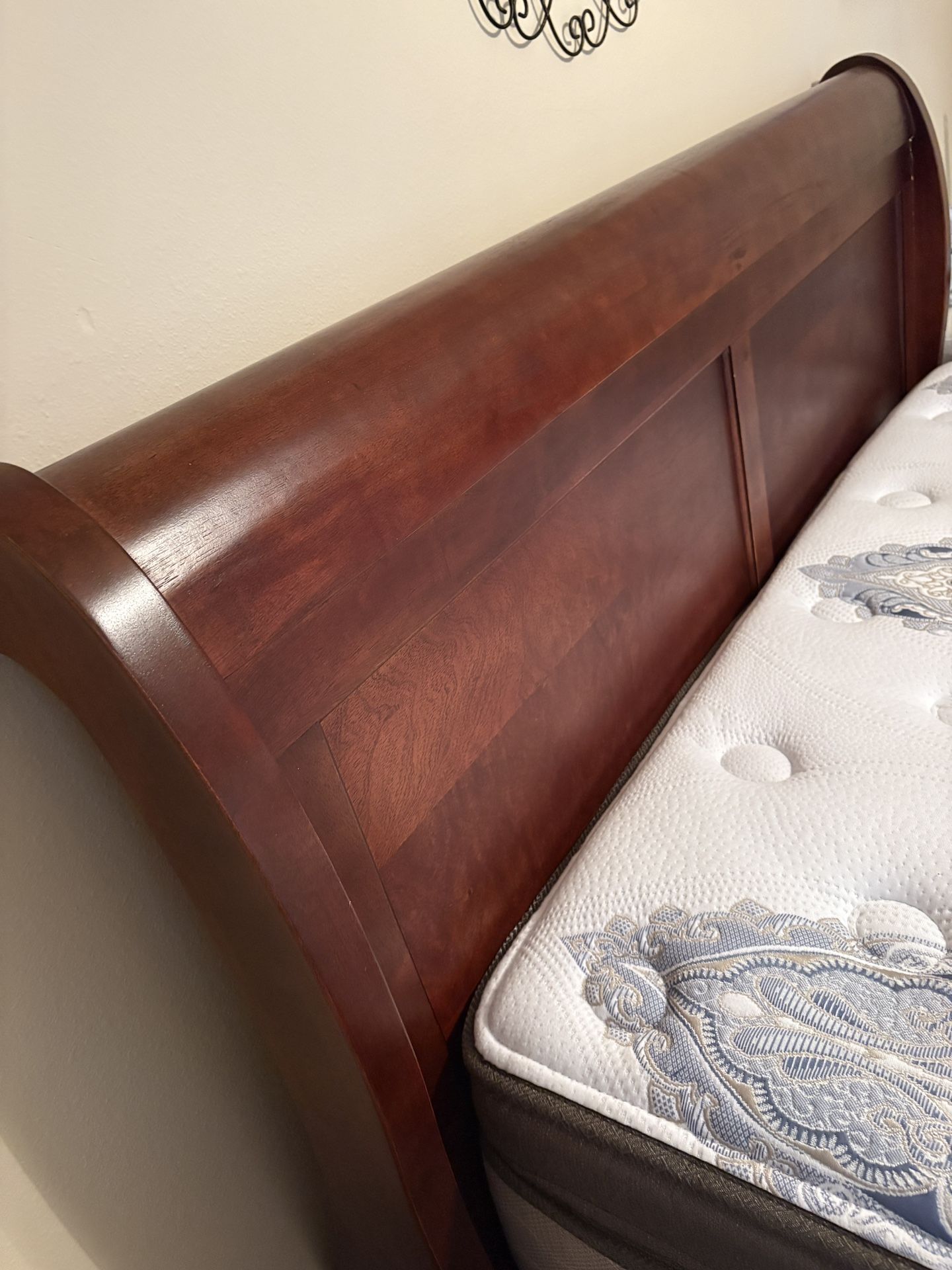 Cherry Sleigh Bed Frame
