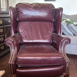 Reclining leather chair