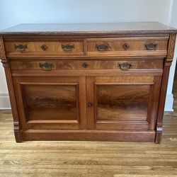 Vintage Buffet With Granite Top