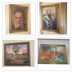 Four Large Framed Canvas Print  Portraits
