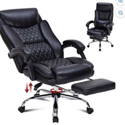 400lbs Reclining Executive Office Chair with Foot Rest, Big and Tall Ergonomic Office Chair, Home Of